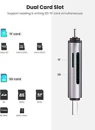 Кардрiдер Ugreen CM185 USB-C/USB-A Card Reader (50706) - мініатюра 2