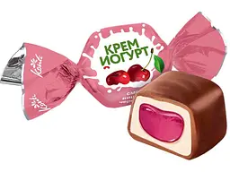 Цукерки КОНТІ 1кг "Крем-йогурт" смак вишня-черешня