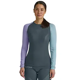 Термокофта Ortovox 120 Comp Light Long Sleeve W L Сірий/Синій (1054-025.001.1236) - мініатюра 3