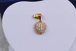 Кулон Xuping Jewelry яблучко з дрібних каменів 1 см золотистий