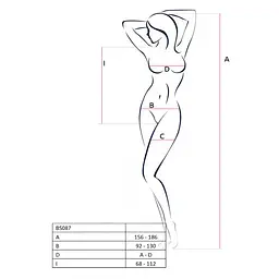 Бодістокінг у велику сітку Passion BS087 white відкрита спина халтер з доступом One size - мініатюра 5