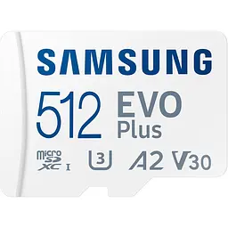 Карта пам'яті Samsung microSDXC EVO Plus 512GB Class 10 UHS-I U3 V30 A2 + SD Adapter (MB-MC512SA/EU) [158490] - мініатюра 2