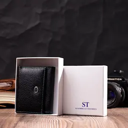 Жіночий невеликий гаманець з натуральної шкіри ST Leather 19504 чорний - мініатюра 10