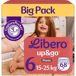 Підгузки-трусики Libero Up&Go 6 (15-25 кг) 68 шт.