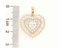 Кулон XUPING Позолота 18K «Сердечко з інкрустацією цирконієм» для ланцюжка до 6мм (262252) - мініатюра 2
