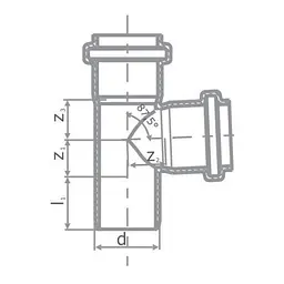 Трійник каналізаційний безшумний Pestan S-Line ⌀ 110х110 мм 90º 30412 - мініатюра 2