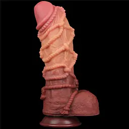 Фалоімітатор Dual-Layered Silicone Nature Cock 10.5'' 27 см коричневий - мініатюра 2