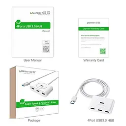 USB-хаб Ugreen CR113 USB to 4-Port USB 3.0 (40850) [52736] - мініатюра 6