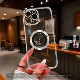 Магнітний чохол XON PhoneCase Magnetic для iPhone 14 Plus (PCMC1114200G 8055) Сірий/Прозорий - мініатюра 2