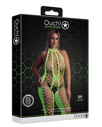 Бодістокінг Ouch! Bodystocking With Halterneck Green, XL/4XL - мініатюра 3