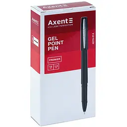 Набір гелевих ручок Axent Premier чорний 12 шт. (AG1114-01-A)