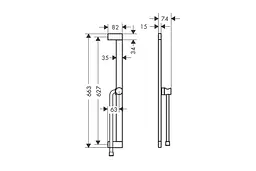 Душова штанга Hansgrohe Unica 65 см со шлангом chrome 24402000 - мініатюра 5