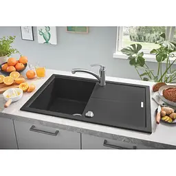 Мийка для кухні Grohe 780 x 500 мм, Granite Black (31639AP0) - мініатюра 3