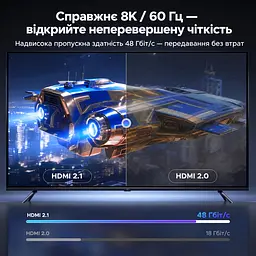 Кабель HDMI UGREEN HD188 2.1 кутовий 90° 8K 60 Гц 1 м чорний (95826) - мініатюра 7