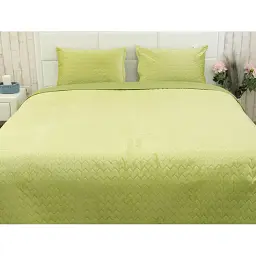 Покривало Руно двостороннє декоративне Velour Green banana зигзаг 220х240 см - мініатюра 3