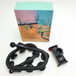 Гнучкий тримач для телефону з універсальними присосками UKC Cute Worm Lazy Holder чорний - мініатюра 4