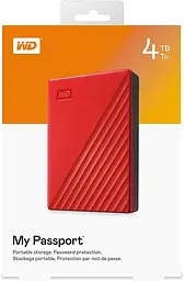 WD Портативний жорсткий диск 4TB USB 3.2 Gen 1 My Passport Червоний - мініатюра 6