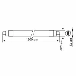 Лампочка Videx LED T8b 18W 1.2M 6200K 220V, матовая (VL-T8b-18126) - мініатюра 3