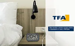 Будильник цифровий TFA LCD-LED BINGO HYBRID чорний 132x41x81 мм (60204801) - мініатюра 12