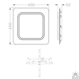 Світлодіодна люстра VEGA DUAL 2S 80 Вт 450×450×52 мм Чорно-Біла ESLLSE - мініатюра 5