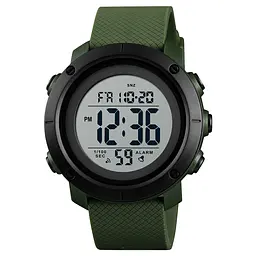 Наручний годинник чоловічий Skmei 1426 Army Green - White ABS, 1426AGWT (12286)