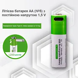 Акумулятори SMARTOOOLS AA 1.5V Li-ion Type-C, 2600 mWh, швидка зарядка 1.5 год, 2 шт + кабель - мініатюра 9