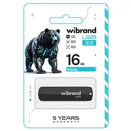 Flash Wibrand USB 2.0 Grizzly 16Gb Black - мініатюра 2