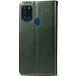 Шкіряний чохол-книжка GETMAN Gallant (PU) для Samsung Galaxy A21s Зелений - мініатюра 2
