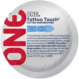Презервативи латексні One Tattoo Touch Blue
