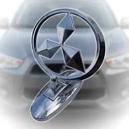 Емблема приціл на капот Mitsubishi Хром сплав на скотчі (Завод)