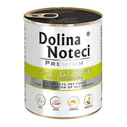 Вологий корм для собак Dolina Noteci Premium з гускою та картоплею банка 800 г