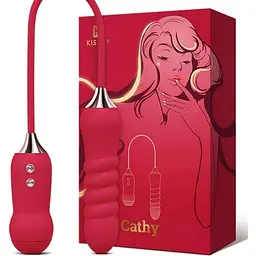 Пульсатор із вакуумним стимулятором KisToy Cathy White на гнучкому зчіпці Red - мініатюра 3