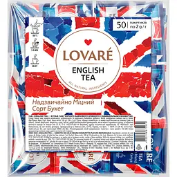 Чай чорний Lovare English tea 100 г (50 шт. х 2 г)