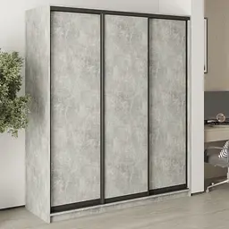Шафа-купе тридверна MebelStar Стандарт BG 3ДСП 180x60x210 см Бетон (MBS-8274)