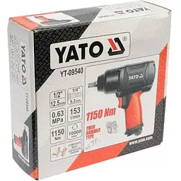 Гайковерт ударний пневматичний YATO квадрат 1/2 F=1150 Nm (YT-09540) - мініатюра 5
