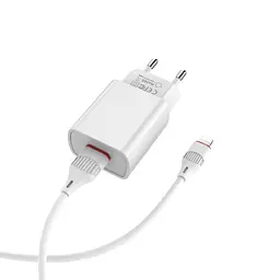 Сетевой зарядний пристрій BOROFONE BA20A Sharp single port charger set (Lightning) 10.5W білий - мініатюра 3