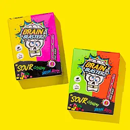 Кислі цукерки-драже Brain Blasterz Sour Candy Bitz Apple Strawberry 45г - мініатюра 2