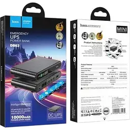 Джерело безперебійного живлення для роутерів Hoco DB63 Portable DC UPS 5/9/12V 10000 mAh чорний - мініатюра 6