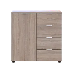 Комод Doros Рон 1 1 фасад 4 шухляди Дуб сонома 80х38х81 (41516294) - мініатюра 3