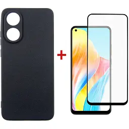 Чохол до мобільного телефона Dengos Kit for OPPO A78 4g case + glass (Black) (DG-KM-03)