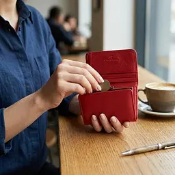 Жіноче портмоне з монетницею із натуральної шкіри ST Leather 22727 червоне - мініатюра 2