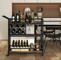 Стелаж Costway Carrito - кухонний візок з баром в стилі Loft - мініатюра 6