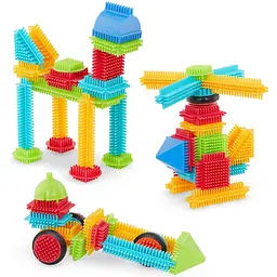 Конструктор-брістл Battat Lite Bristle Blocks Будівельник 56 деталей (BT3070Z) - мініатюра 2