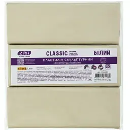Пластилін ZiBi KIDS Line -2 скульптурний CLASSIC білий 750 г (ZB.6287)