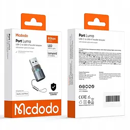 Адаптер McDodo USB-C to USB-A 3.0 Transfer Adapter Black - мініатюра 2