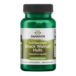 Антипаразитарний засіб для кишечника Оболонка чорного горіха Swanson (Black Walnut Hulls) 500 мг 60 капсул