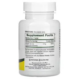 Мідь Copper 3 mg 90 таблеток NaturesPlus vit0005388 - мініатюра 2