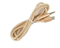 Кабель AUX Type-C-TRRS Audio 3.5мм Male/Male 1м Gold