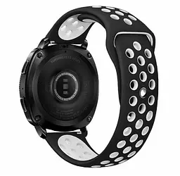 Спортивний ремінець Primo Perfor Sport для годинника Samsung Sport Gear SM-R600 Black White - мініатюра 2