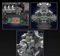 Конструктор двигун Mould King McLaren V8 Technic моторизований восьмициліндровий мотор для дітей та дорослих 737 деталей - мініатюра 6